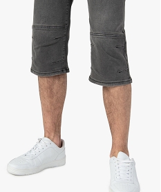 bermudapantacourt homme en jean legerement delave gris shorts et bermudasG285001_2