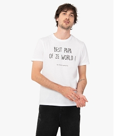 GEMO Tee-shirt homme à manches courtes à message - Gémo x Les Vilains Garçons blanc standard