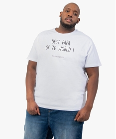 GEMO Tee-shirt homme à message Gémo X Les vilains garçons blanc standard