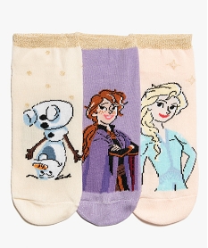 chaussettes filles ultra courtes a motifs (lot de 3) – la reine des neiges violetG288301_1