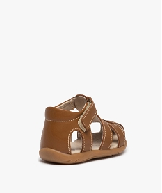 sandales premiers pas bebe garcon dessus cuir a bout ferme brun chaussures de parcG288601_4