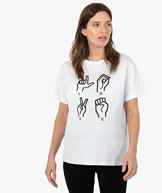 tee-shirt compatible allaitement avec motif blancG288901_1