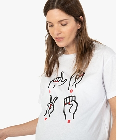 tee-shirt compatible allaitement avec motif blancG288901_2