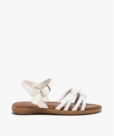 GEMO Sandales fille unies à fines brides rembourrées blanc standard