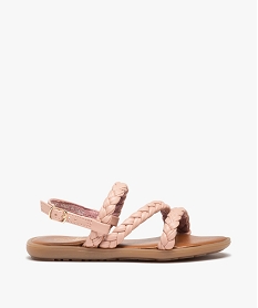 GEMO Nu-pieds fille à brides tressées unies rose standard