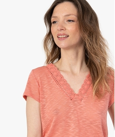 tee-shirt femme a manches courtes en maille rose t-shirts manches courtesG291301_2