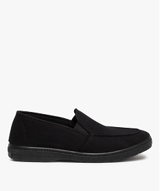 GEMO Chaussons homme unis en toile Noir