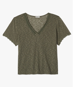 tee-shirt femme grande taille en maille avec col v vertG292201_4