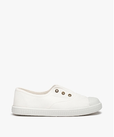 GEMO Baskets fille en toile unie et bout renforcé Blanc