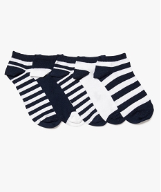 chaussettes garcon bicolores ultra-courtes (lot de 5) bleu standardG294101_1