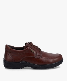 GEMO Derbies confort homme à semelle crantée et dessus cuir marron standard
