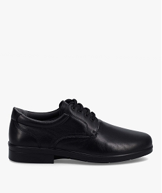 GEMO Derbies confort homme dessus cuir uni Noir