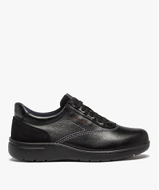 GEMO Derbies homme confort dessus cuir uni - Luisetti Noir