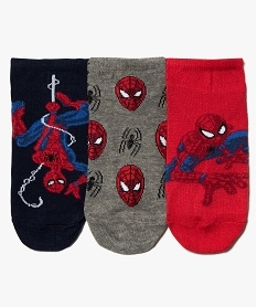 GEMO Chaussettes garçon ultra courtes à motifs (lot de 3) – Spiderman rouge standard