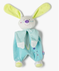 GEMO Doudou plat bébé phosphorescent avec tête de lapin – Sucre d’Orge Vert