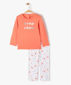 GEMO Pyjama bébé 2 pièces en jersey de coton imprimé - No gaspi Rose