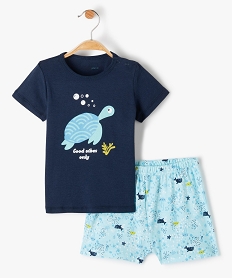 GEMO Pyjashort bébé 2 pièces à motif marin - No gaspi Bleu