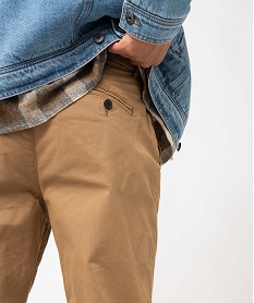 pantalon chino en coton stretch coupe slim homme brun pantalons de costumeG304401_2