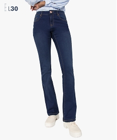 GEMO Jean grande longueur coupe Bootcut femme – L30 Bleu