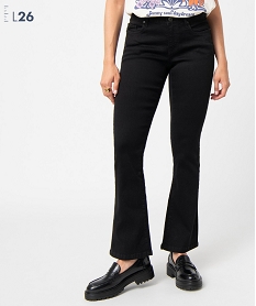 GEMO Jean petite longueur coupe Bootcut femme – L26 noir vif