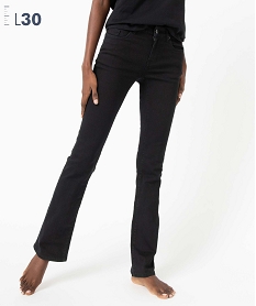 GEMO Jean grande longueur coupe Bootcut femme – L30 noir vif