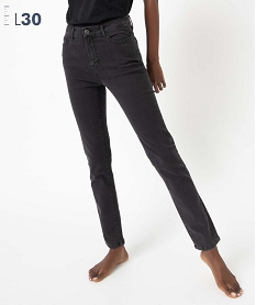GEMO Jean femme slim à taille haute denim - L30 noir vif