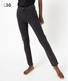 GEMO Jean femme slim à taille haute denim - L30 Noir