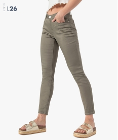 GEMO Pantalon femme coupe slim - Longueur L26 Vert