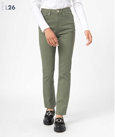 GEMO Pantalon femme coupe Regular - Longueur L26 Vert