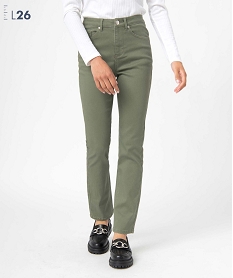 GEMO Pantalon femme coupe Regular - Longueur L26 Vert