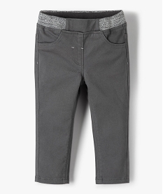 GEMO Jegging bébé fille à taille réglable et ceinture pailletée Gris