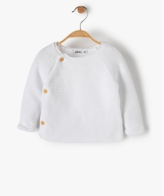 GEMO Gilet bébé fille avec fermeture boutons sur le côté Blanc
