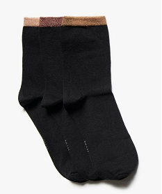 chaussettes femme details pailletes (lot de 3 paires) noir vif chaussettesG308401_1