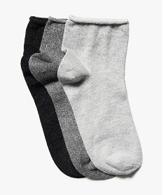 chaussettes femme a paillettes tige courte (lot de 3 paires) grisG308501_1