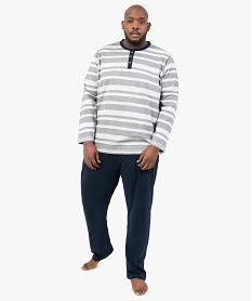 pyjama homme grande taille avec haut raye bleuG309001_1