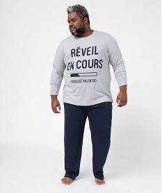 pyjama homme grande taille a manches longues grisG309101_1