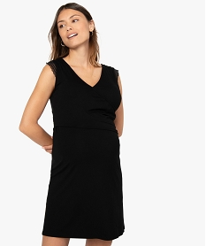 GEMO Nuisette de grossesse et allaitement avec haut cache-cœur noir standard