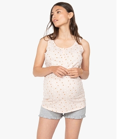 pyjashort de grossesse et dallaitement a motifs rose pyjamas ensembles vestesG310101_1