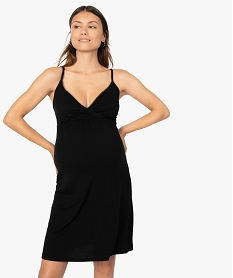GEMO Nuisette de grossesse à taille empire et fines bretelles noir standard