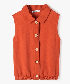 chemise fille sans manches effet blouse orangeG312801_1