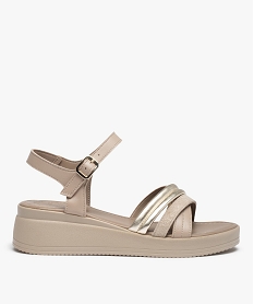 GEMO Sandales femme à talon et dessus cuir retourné – Tanéo marron fonce