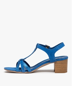 sandales femme a talon dessus cuir metallise - taneo bleu sandales a talonG315601_3