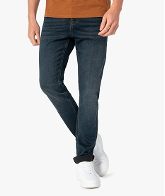 GEMO Jean homme coupe slim aspect délavé Bleu