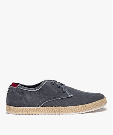 GEMO Derbies homme en toile et semelle cordelette bleu chine
