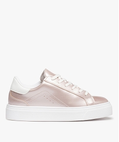 GEMO Baskets femme vernies à semelle plateforme rose standard