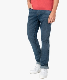 GEMO Jean homme coupe straight aspect délavé Gris