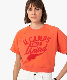 GEMO Sweat femme court à manches courtes – Camps United Rose