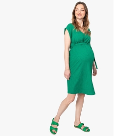 GEMO Robe de grossesse sans manches à col V Vert