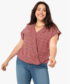 chemise femme grande taille imprimee a col cache-cour imprime chemisiers et blousesG326501_2