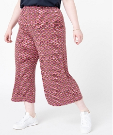 GEMO Pantalon femme grande taille ample à motifs graphiques Imprimé